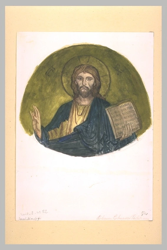 Ernest Hébert - Le Christ, d'après la voûte de l'abside de la chapelle Palatine ...
