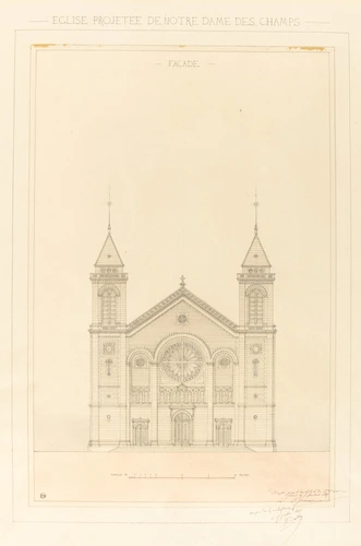Léon Ginain - Projet pour l'église Notre-Dame-des-Champs, boulevard du Montparna...