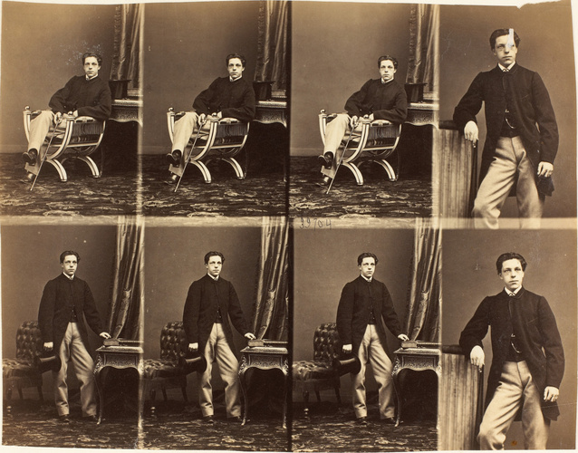 André Adolphe Eugène Disdéri - M. Fletcher en huit poses, trois assis et cinq en...