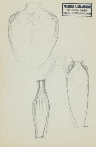 Auguste Delaherche - Croquis de vases et jarre