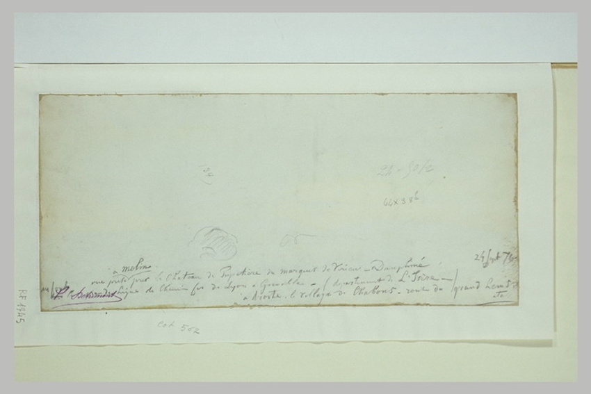 Johan Barthold Jongkind - Annotations manuscrite et esquisse
