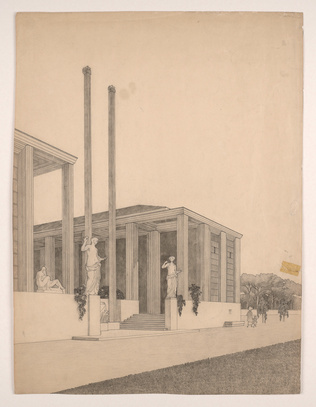Josef Hoffmann - Pavillon autrichien, Exposition internationale d'art, Rome, 191...