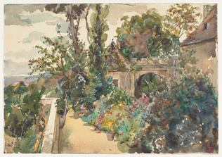 Marie Bracquemond - La Chabanne, jardin en terrasse, dominant la campagne