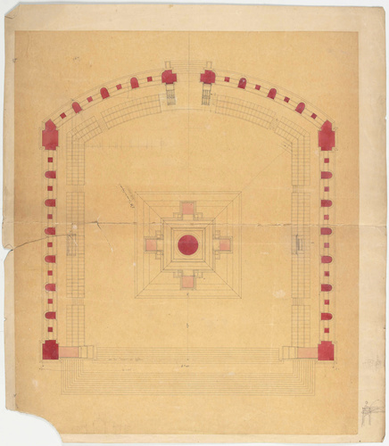 Alphonse Crépinet - Projet de reconstruction de l'Opéra Comique, façade latérale...