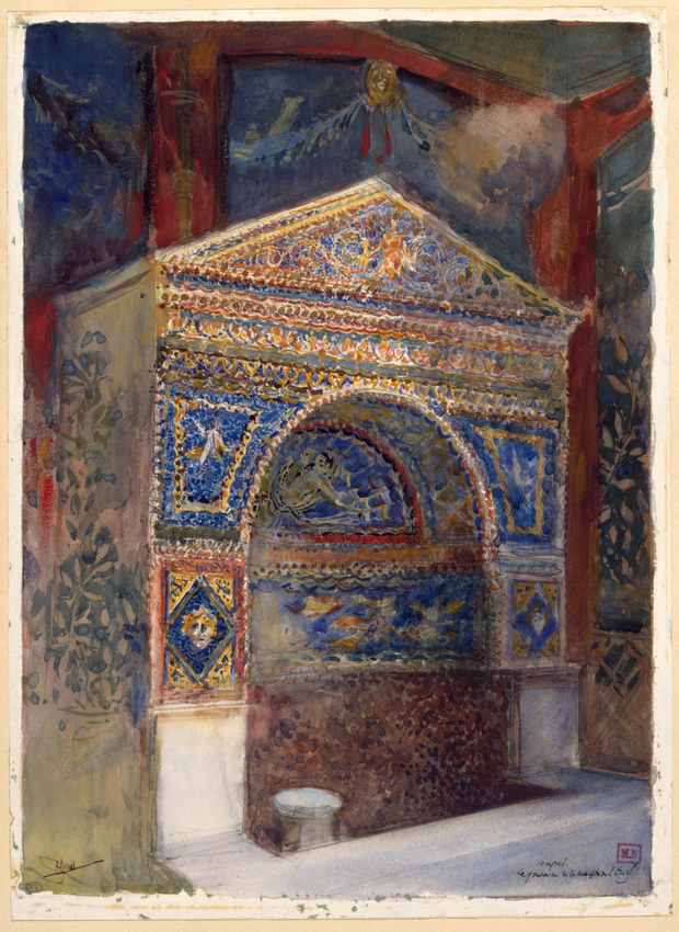 René Binet - La Fontaine de la maison de l'Ours à Pompéi