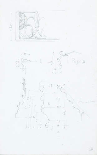 Victor Ruprich-Robert - Cambridge, profil et détail de balustrade
