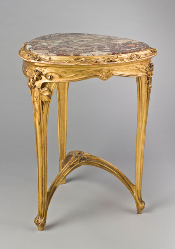 Louis Majorelle - Table de salon tripode, décor clématites