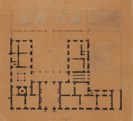 Edouard Villain - Plan du palais Graneri, Turin