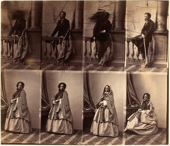 André Adolphe Eugène Disdéri - Princesse Wolkonsky en quatre poses, une assise e...