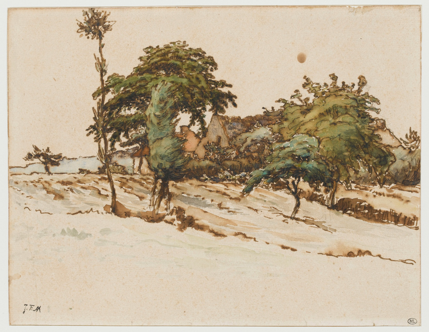 Jean-François Millet - Maisons parmi des arbres aux environs de Vichy