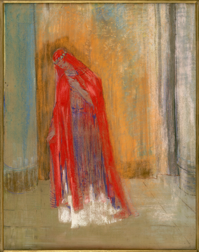 Odilon Redon - Femme en rouge