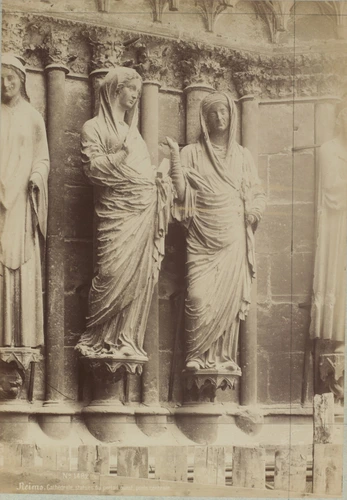 Séraphin Médéric Mieusement - Reims, cathédrale, statues du portail ouest, porte...