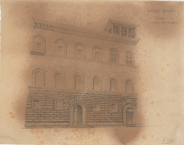 Louis Boitte - Italie du Nord, Florence, façade du palais Gondi