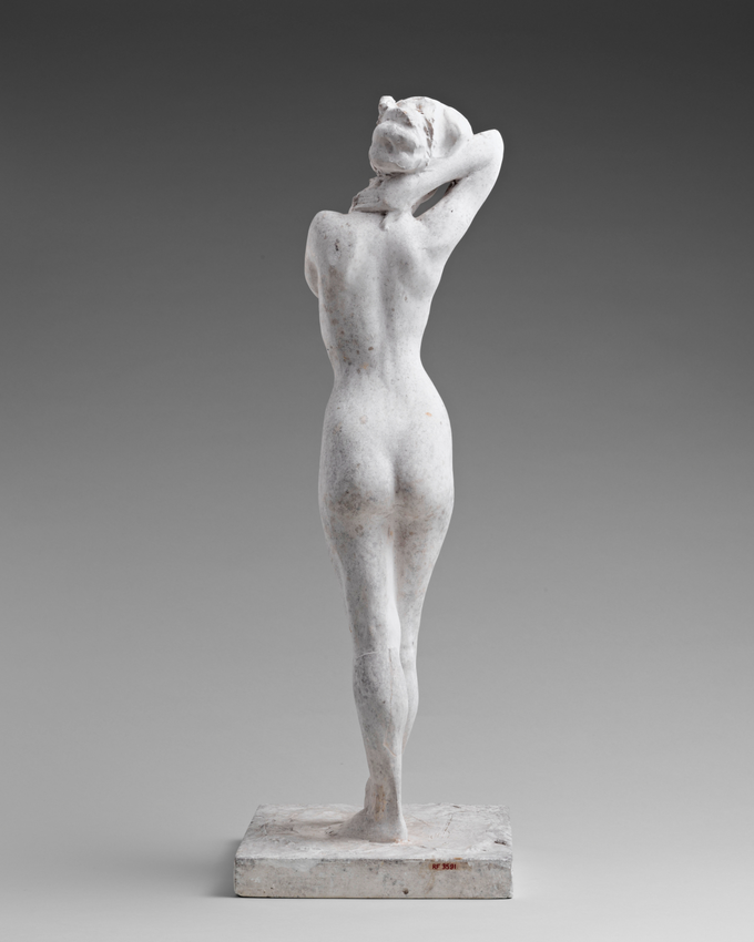 Jeune femme nue debout, les deux mains derrière la nuque - Rembrandt Bugatti