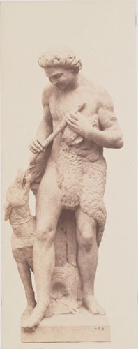 Édouard Baldus - "Le Joueur de flûte", sculpture d'Armand Blanc, décor du palais...