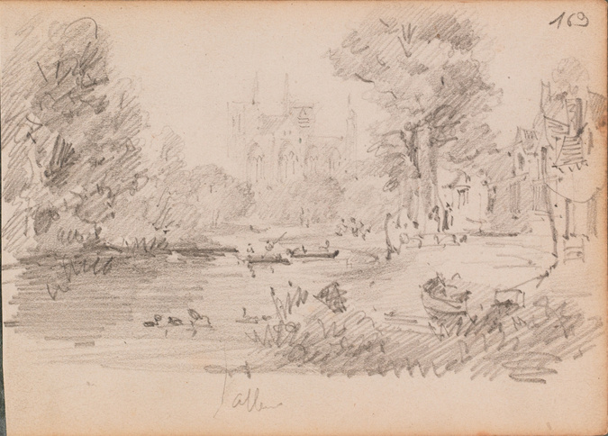 Louis Boitte - Vue d'une église près d'une rivière