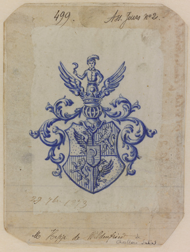 Emile Gallé - Blason aux armes de Monsieur Hepp de Wildenfried