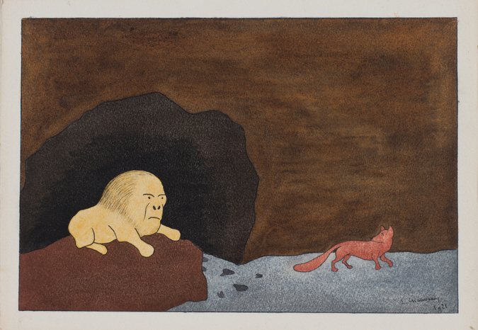 Léopold Chauveau - Fables de La Fontaine : Le Lion malade et le Renard