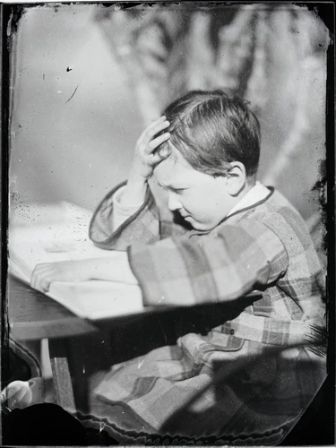 Jean-Baptiste Frénet - Jeune garçon lisant en extérieur
