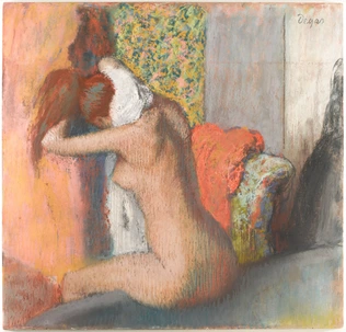 Après le bain, femme nue s'essuyant la nuque - Edgar Degas