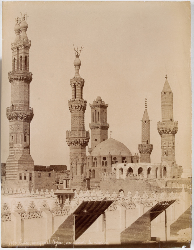Félix Bonfils - Le Caire, mosquée el-Azhar, vue générale des minarets