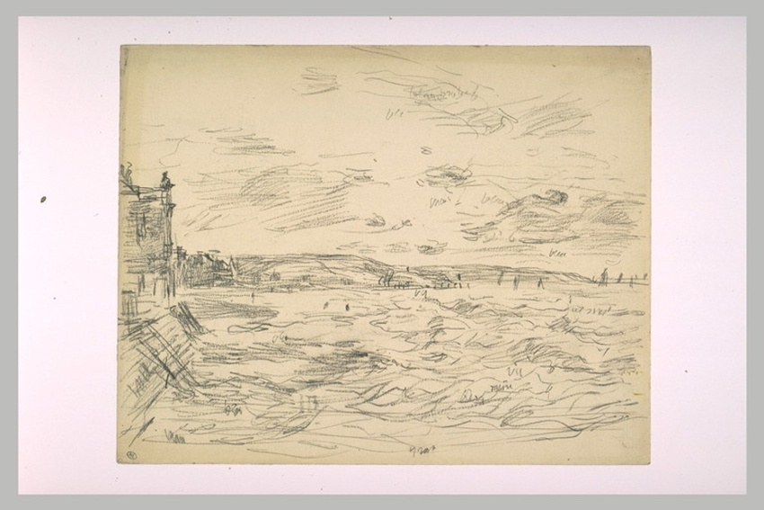 Eugène Boudin - La tour Malakoff vue de la jetée promenade à Trouville