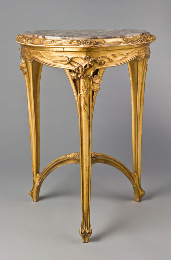 Louis Majorelle - Table de salon tripode, décor clématites