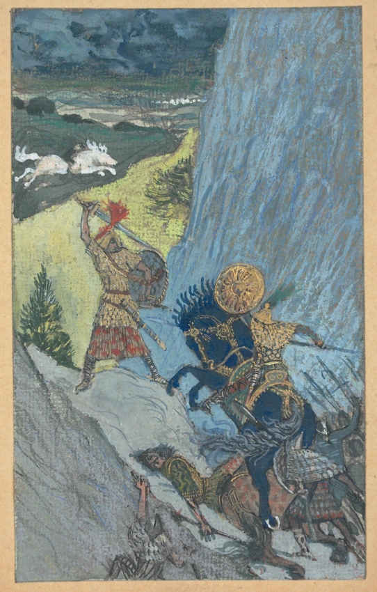 Eugène Grasset - Combat de chevaliers