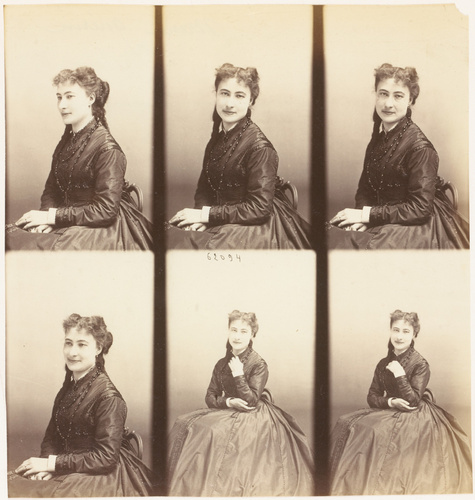André Adolphe Eugène Disdéri - Mlle Marie Guérin assise, en six poses
