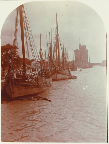 La Rochelle, voiliers amarrés au port - Charles Augustin Lhermitte