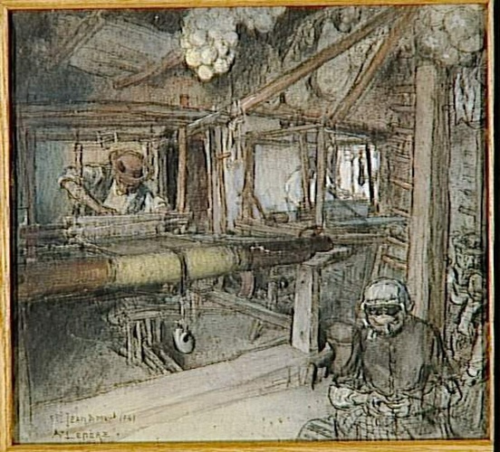Auguste Lepère - Atelier d'un tisserand vendéen