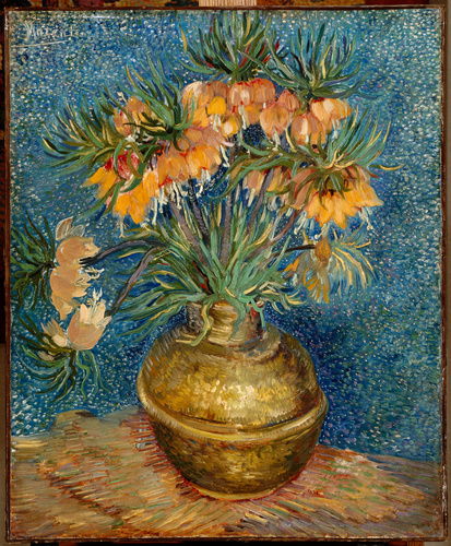 Fritillaires couronne impériale dans un vase de cuivre - Vincent