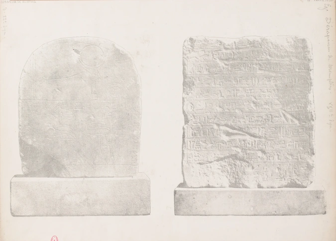Charles Marville - Deux stèles, 22e dynastie d'Apis, sérapeum de Memphis