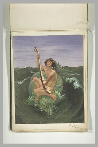 Charles Cuisin - Musicien nu sur un animal marin