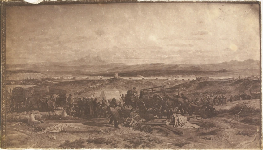 André Adolphe Eugène Disdéri - "La Levée du camp du midi ; 22 novembre 1854", pe...