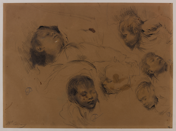 Jean-Baptiste Carpeaux - Six études de tête d'après un jeune garçon endormi