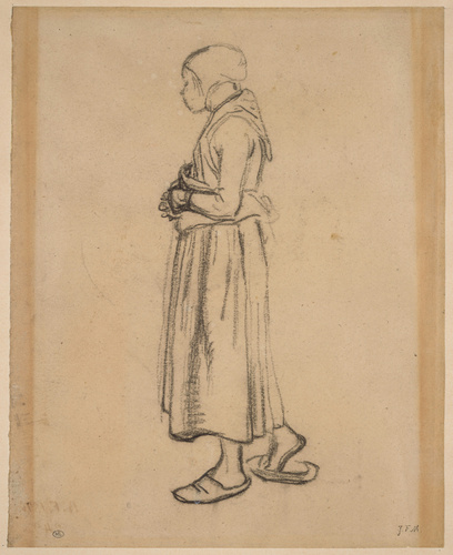Jean-François Millet - Jeune paysanne, de profil, marchant à gauche