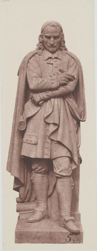 Edouard Baldus - "Corneille", statue de Henri Lemaire, décor du palais du Louvre...