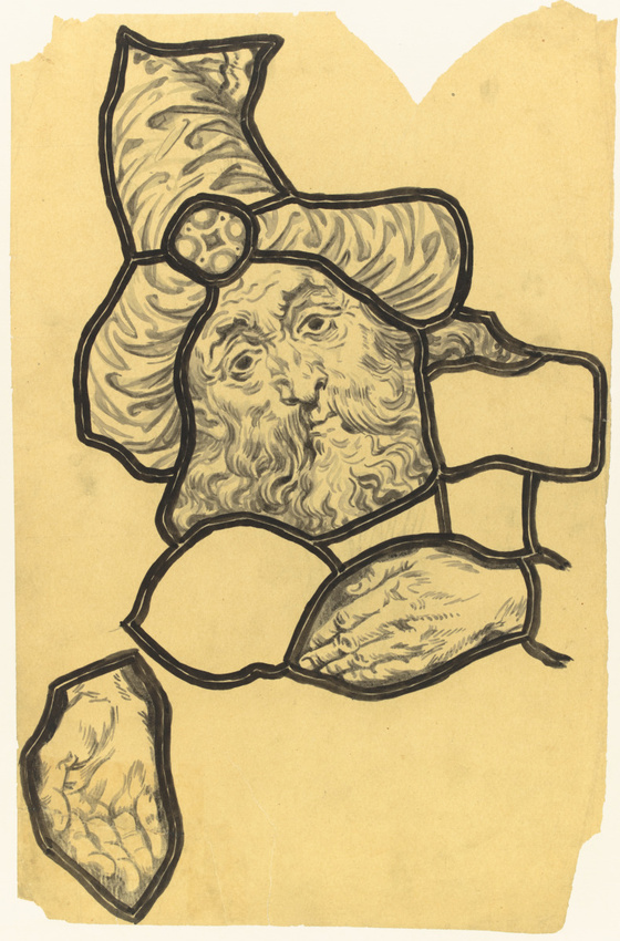 Eugène Grasset - La Tige de Jessé. Manassé. Détail d'exécution pour le vitrail d...