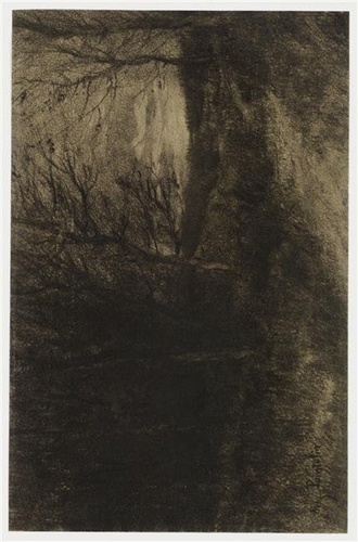 Auguste Pointelin - Chemin entrant dans un bois