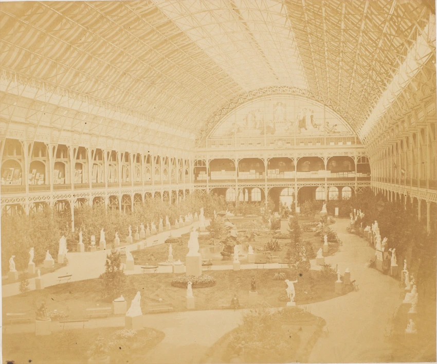 Pierre-Ambroise Richebourg - Salon de 1857 : vue générale de la nef du Palais de...
