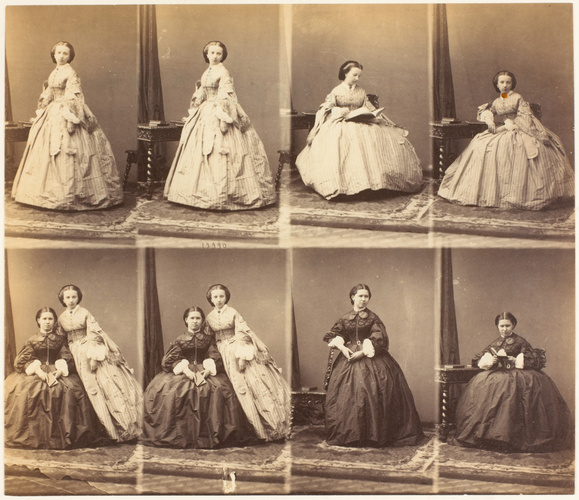 André Adolphe Eugène Disdéri - Comtesses Pouchkine, en huit poses, quatre de l'u...