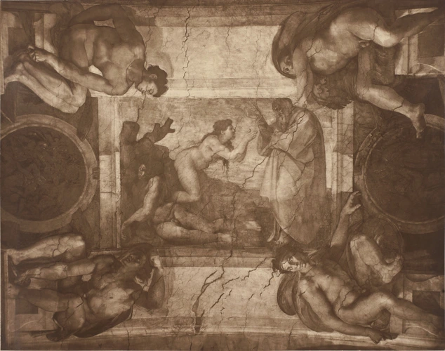 Adolphe Braun - Rome, palais du Vatican, chapelle Sixtine, fresque de Michel-Ang...