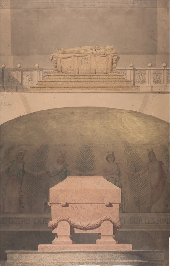 Concours pour le tombeau de Napoléon Ier, étude du tombeau dans les chapelles haute et basse - Victor Baltard