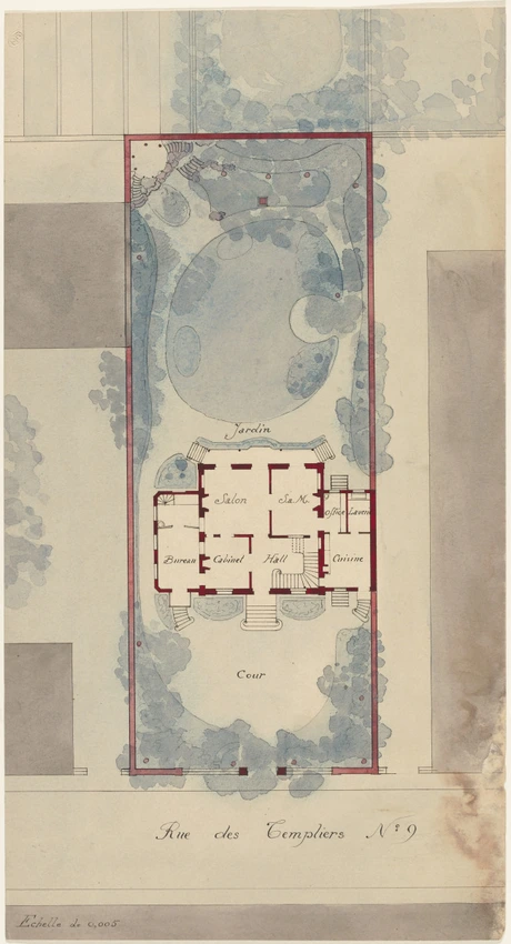 Reims, plan de la maison du 9, rue des Templiers - Alphonse Gosset
