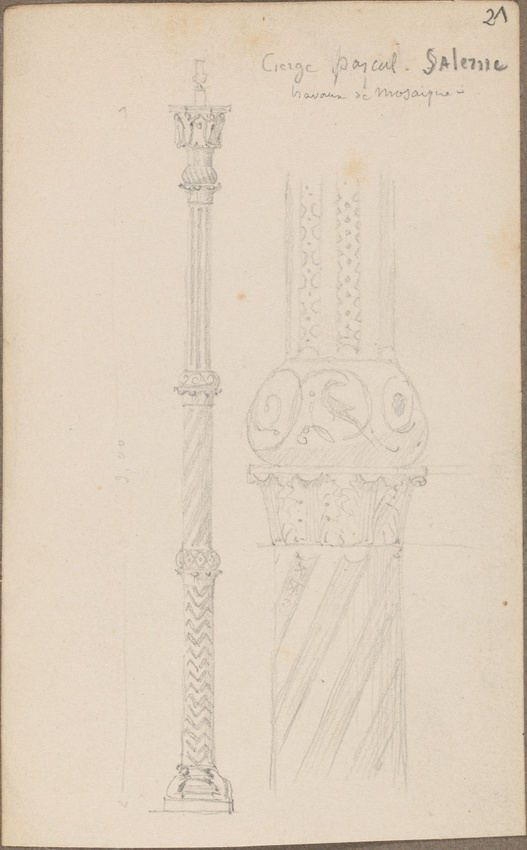 Louis Boitte - Salerne, dôme, le candélabre pascal