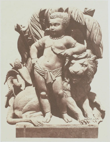 Edouard Baldus - "L'Afrique", sculpture de Louis Rochet, décor du palais du Louv...