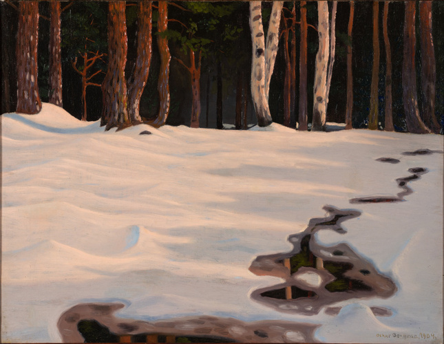 Flaques dans la neige