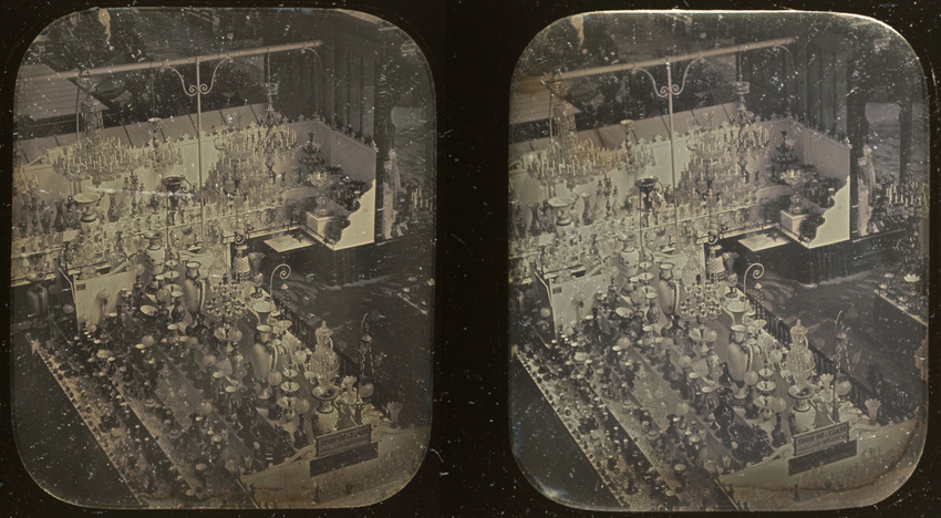 Anonyme - Exposition universelle de 1855, Palais de l'Industrie, Stand de verrer...