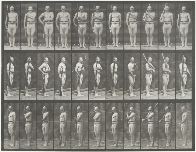 Eadweard Muybridge - Homme au garde-à-vous